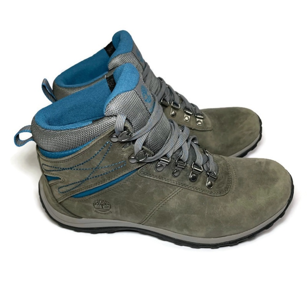 Timberland Women's Lace Up Boots - Gray and Blue